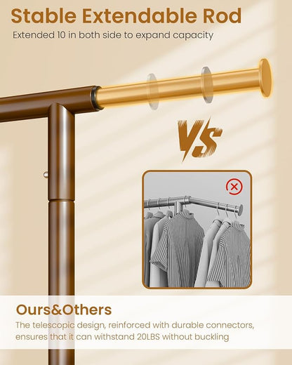 Heavy Duty Clothing Rack, Metal Clothes Rack Load 450 LBS, Rolling Coat Racks - Image 3