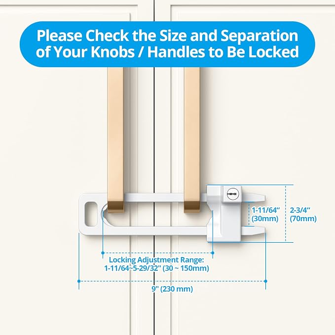 AST Keyed Cabinet Lock, 2 Locks 4 Keys Keyed Alike, Effective Childproof - Image 4