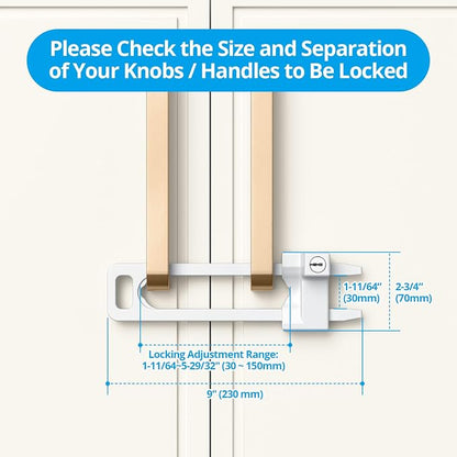 AST Keyed Cabinet Lock, 2 Locks 4 Keys Keyed Alike, Effective Childproof - Image 4