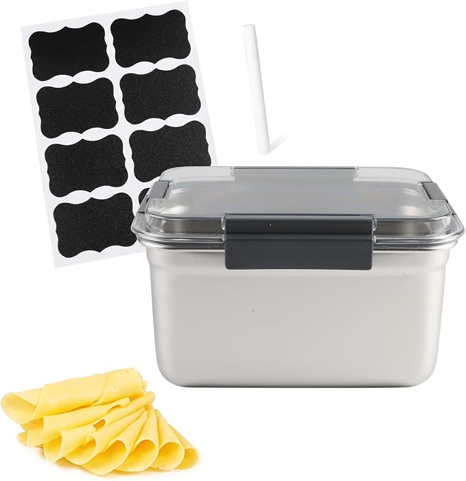 Cheese Container for Refrigerator, Cheese Stainless Steel Container by Unknown