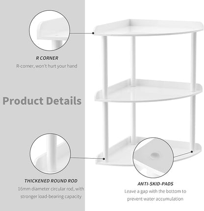 3 Tier Acrylic Corner Shelf Organizer Storage 9.5x9.5x15.7 Inch, Study Room - Image 5