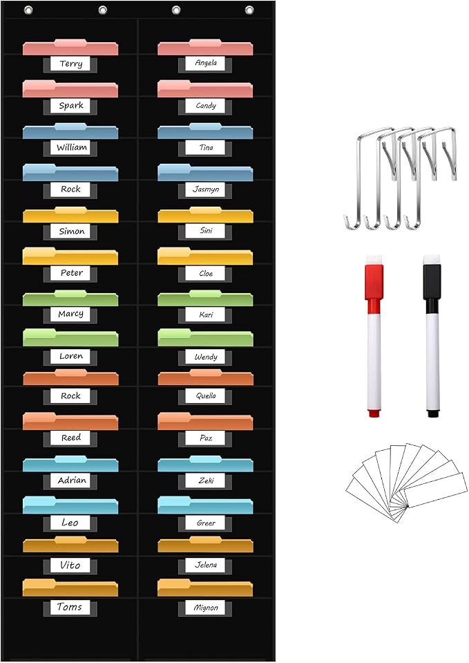 28 Pocket Hanging Wall File Organizer by ANCOMEDO