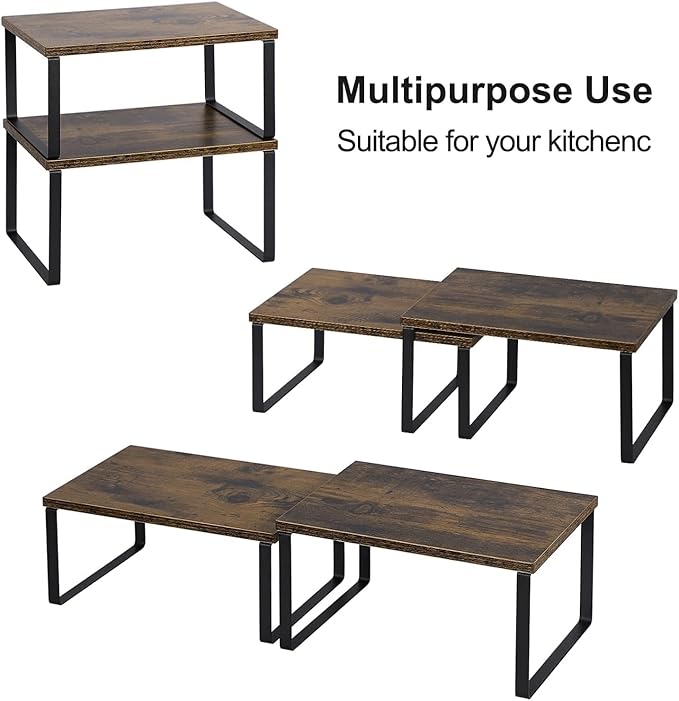 NEX Kitchen Cabinet and Counter Shelf Organizer, Shelf Riser - Image 6