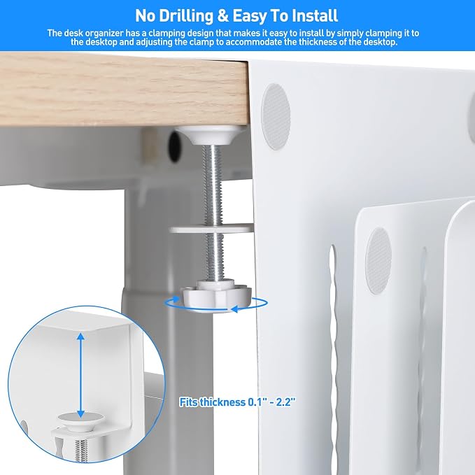 MAXECHO Desk Side Storage, Under Desk Laptop Mount, Table Side Hanging File - Image 2
