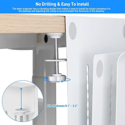MAXECHO Desk Side Storage, Under Desk Laptop Mount, Table Side Hanging File - Image 2