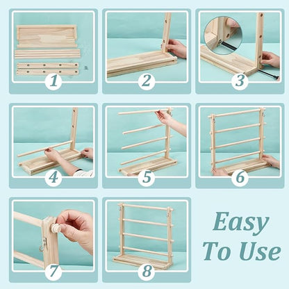 UNICRAFTALE Wooden Ribbon Organizer Spool Holder - Image 4