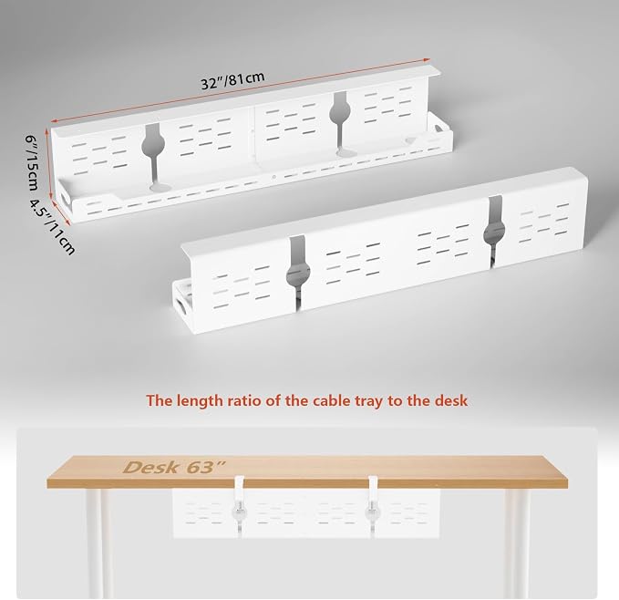Univivi Under Desk Cable Management Tray - Image 5