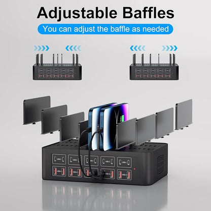 150W/35A Charging Station for Multiple Devices, 20 Port USB C Fast Charging - Image 6