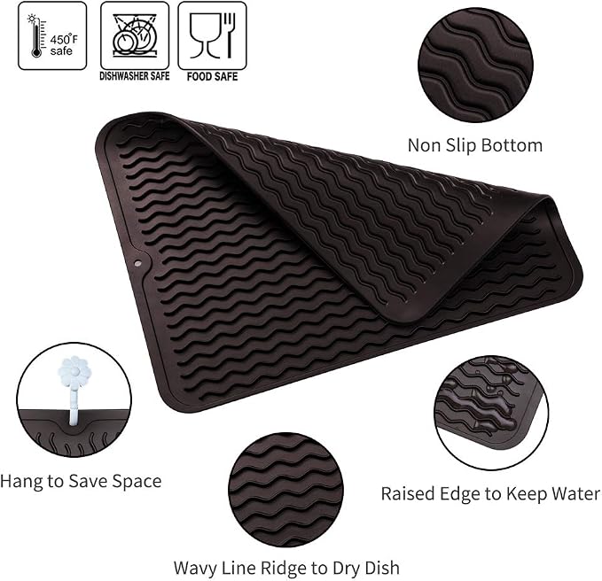 Silicone Dish Drying Mat for Multiple Usage, Easy clean, Eco-friendly, - Image 3