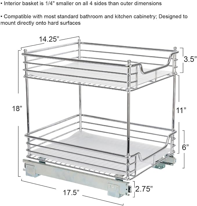 Household Essentials Glidez Chrome-Plated Steel Pull-Out/Slide-Out Storage - Image 4