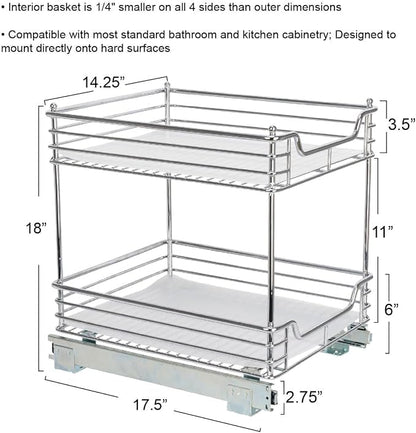 Household Essentials Glidez Chrome-Plated Steel Pull-Out/Slide-Out Storage - Image 4