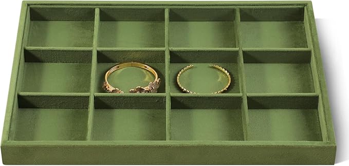 Velvet Stackable Jewelry Display Tray, 12 Grid Watch Bangle Bracelet Storage by Dansmiy