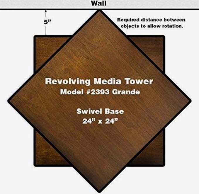 Venture Horizon Revolving Media Tower 1600 Grande-Walnut - Image 3