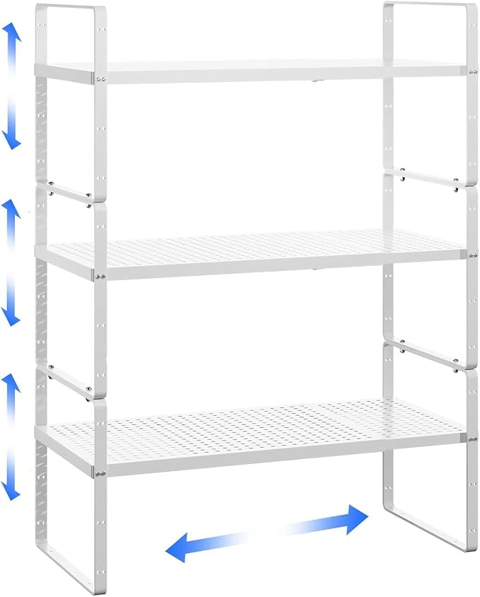 Expandable Kitchen Cabinet Shelf Organizer Rack Heavy Duty Metal Spice Rack by LOCVCDA