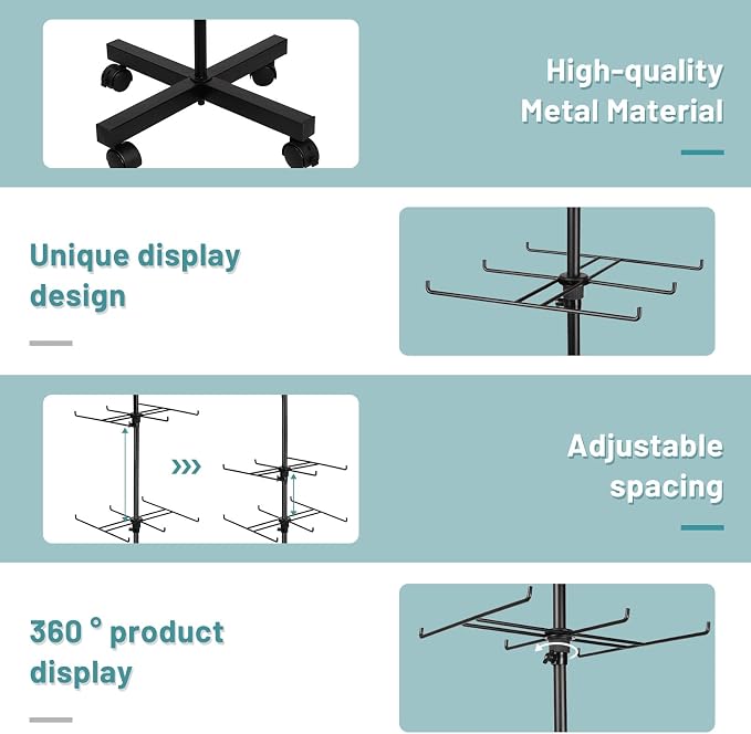 Retail Display Stand Rotating Display Stand 4 Tier Spinning Display Stand - Image 3