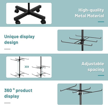 Retail Display Stand Rotating Display Stand 4 Tier Spinning Display Stand - Image 3