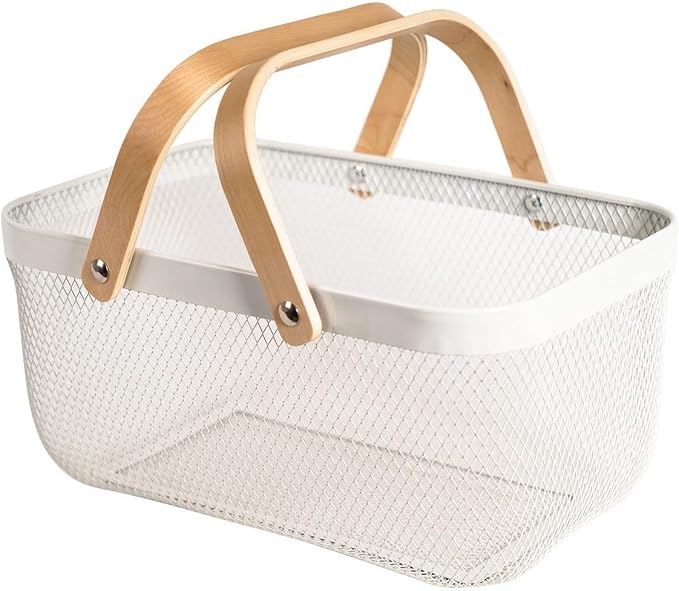 Metal Mesh Steel Harvest Basket, Wire Garden Basket by SANHSEHOME