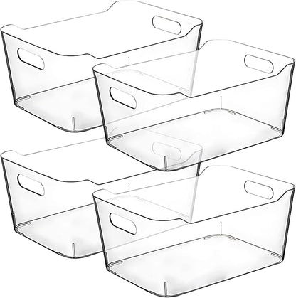 Clear Plastic Storage Bins for Kitchen Organization or Pantry Organizers and by CONTROLKITCHEN