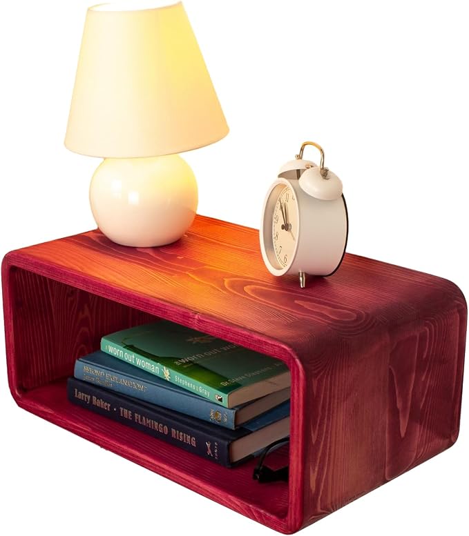 Floating Nightstand Wooden, Bedside Table, Nightstand Shelf, Wall Mounted by Woodches