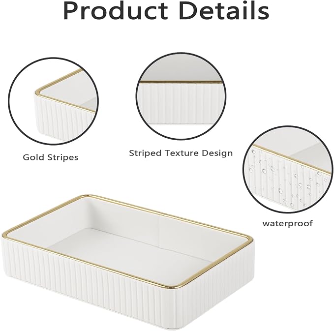 PU Leather Valet Tray, Desk Organizer Tray Nightstand Organizer Trinket Dish - Image 8