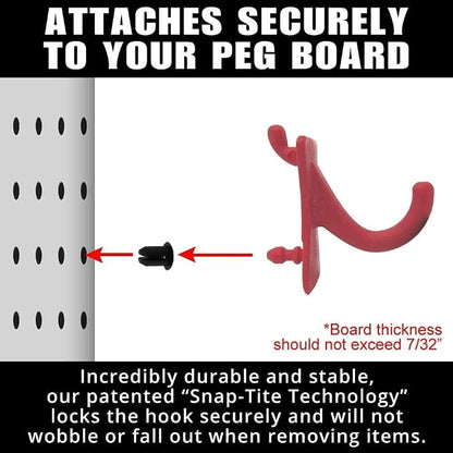 PegPro® J Hooks Kit for Standard “Wood Fiber” pegboard – Durable Plastic - Image 3