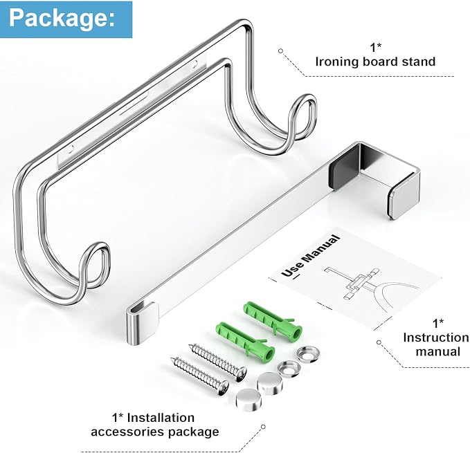 Ironing Board Holder Wall Mount, Over The Door Ironing Board Holder, Over The - Image 6