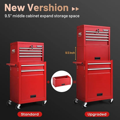 Goplus 6 Drawers Tool Chest, Rolling Metal Tool Box - Image 3