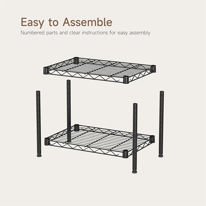 Golpart Small 2 Tier Shelves Storage Wire Shelving Unit Metal Shelf Gasket | 2 - Image 8