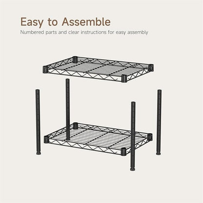 Golpart Small 2 Tier Shelves Storage Wire Shelving Unit Metal Shelf Gasket | 2 - Image 8