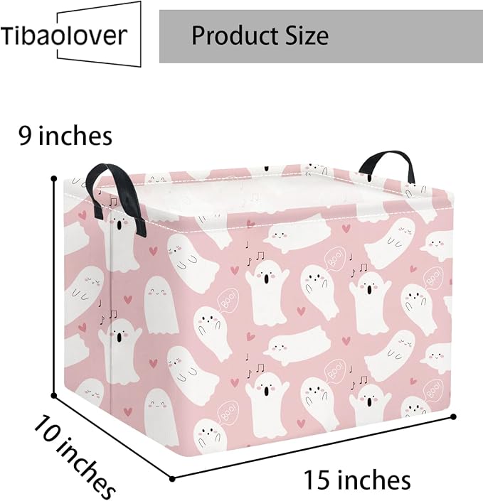 Halloween Basket Cute Baskets for Kids Pumpkin Basket Rectangular Storage Bin - Image 2
