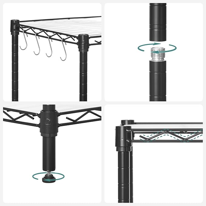 SONGMICS 7-Tier Storage Shelves, Wire Shelving Unit, Kitchen Metal Shelves - Image 9