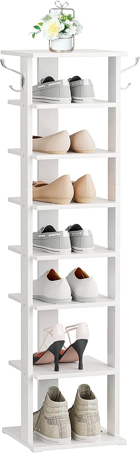 HOOBRO 8 Tiers Vertical Shoe Rack, Wooden Shoe Storage Organizer - Image 9