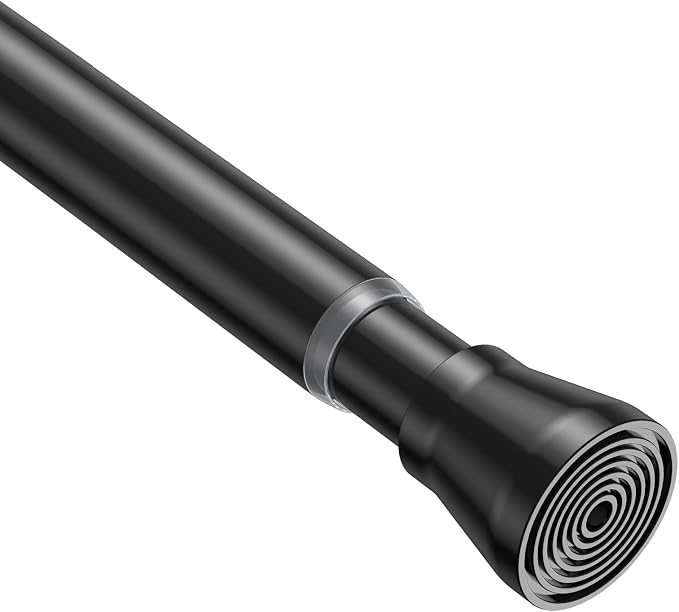 Spring Tension Curtain Rod 30 to 64 Inch, Adjustable Curtain Rods No Drilling by QINGYUN