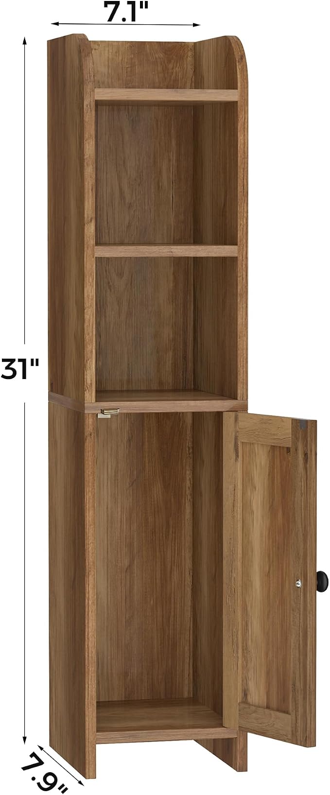 Homhedy Small Bathroom Storage Cabinet, Narrow Toilet Paper Cabinet | Corner - Image 3