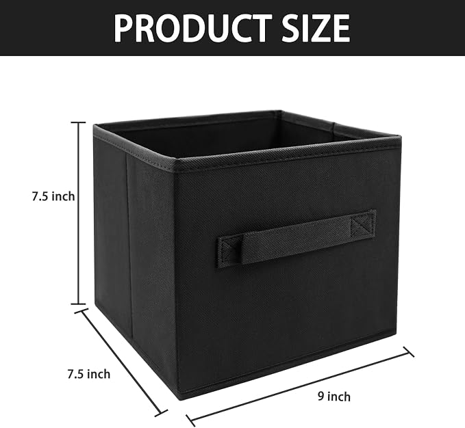 EBIGIC Small Storage Bins 9.0"x7.5"x7.5" Small Size Fabirc Foldable Closet Toy - Image 2