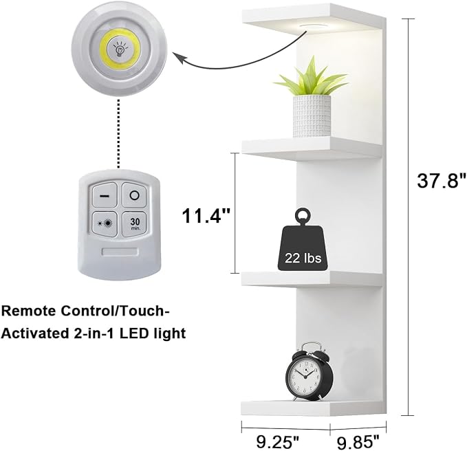 LitaEther Versatile 4 Tier Wall Shelf Unit, Display Floating Shelf - Image 3