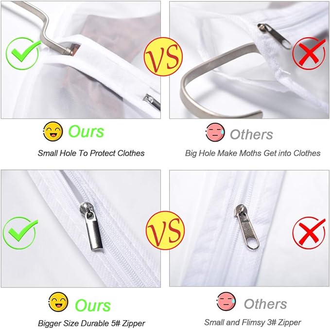 Garment Bags for Hanging Clothes 24'' x 40'' suit bags for closet storage - Image 4