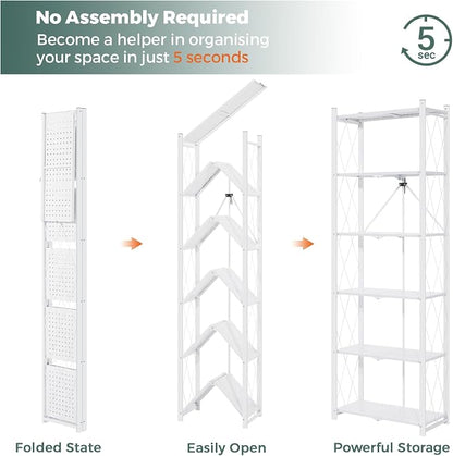 DEANIC 6-Shelf Folding Bookcase - Image 3