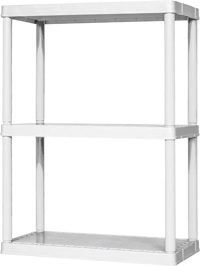 Gracious Living 3 Shelf Fixed Height Solid Light Duty Storage Unit 24 x 12 x by GraciousLiving