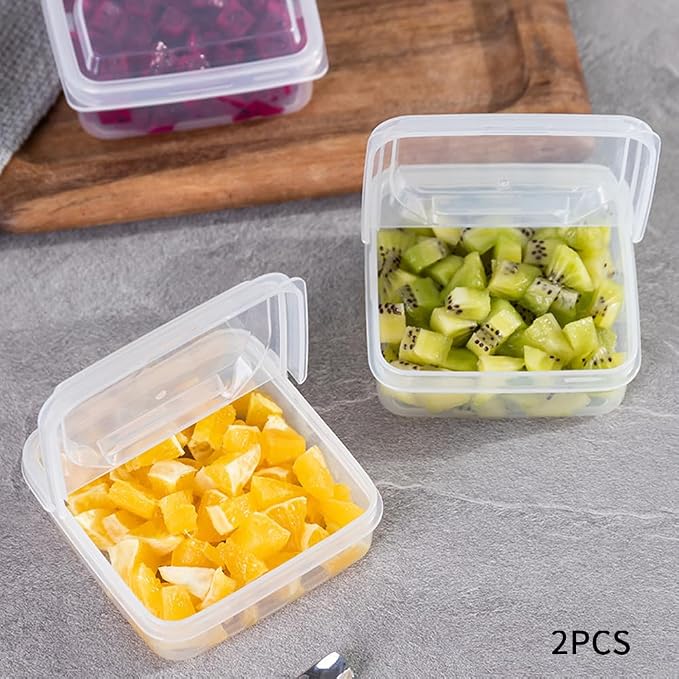2Pack Sliced Cheese Container for Fridge, Flip Lid Clear Butter Block Cheese - Image 3