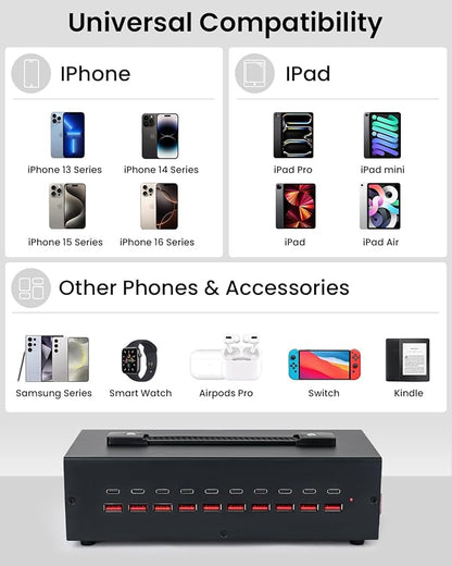 200W USB~c Charging Station, 20 Port USB Charger Block, Fast Charging Station - Image 4