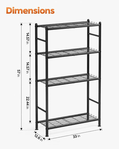 APEXCHASER Metal Storage Shelves 4-Tier, Wire Shelving Unit - Image 3