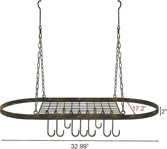 Sorbus® Pot and Pan Rack for Ceiling - Image 2