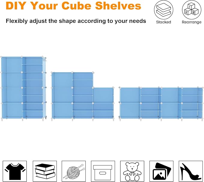 AWTATOS Closet Organizer 8 Cube Storage Shelves Closet Storage Clothes - Image 5