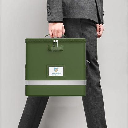 Fireproof File Box with Lock, Collapsible Document Organizer, Reflective Strip - Image 7