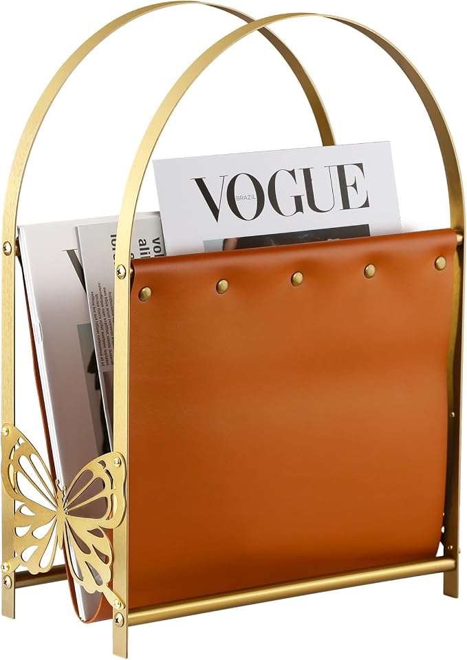 Aocii Magazine Holder, Artificial Leather Magazine Rack Floor by Aocii