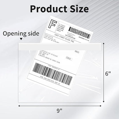 9527 Product 6" x 9" Clear Adhesive Top Loading Packing List Clear Shipping - Image 2
