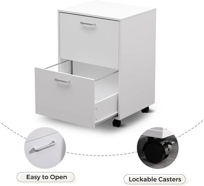QDSSDECO 2 Drawer Mobile File Cabinet, Rolling Vertical Filing Cabinet fits A4 - Image 6