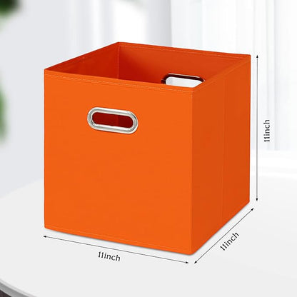 Black Fabric Cubby Storage Bins, Cube Organizer Bin Foldable Storage Boxes - Image 2