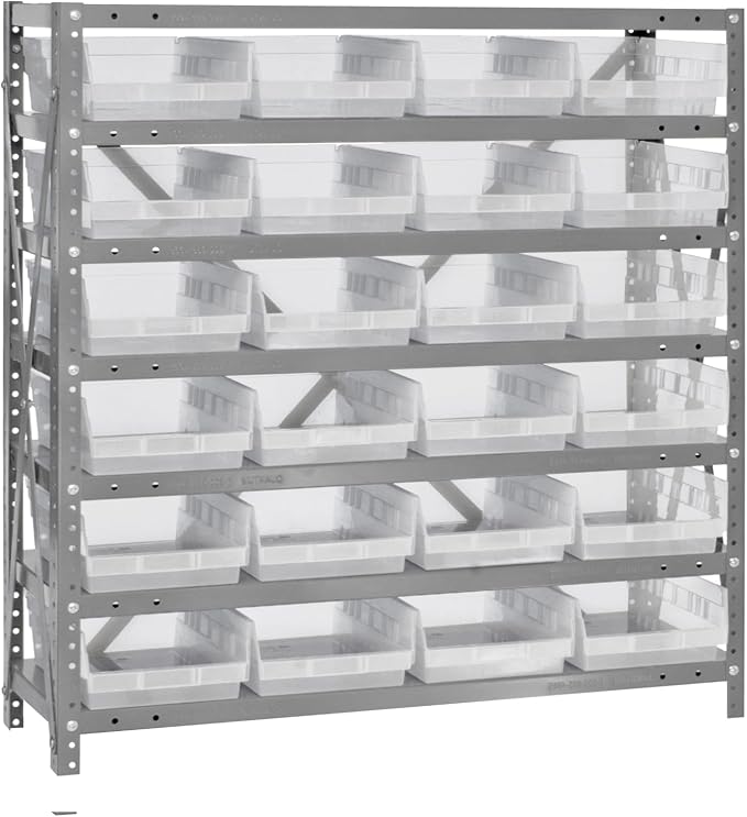 Quantum Storage Systems 1839-108CL Solid Heavy Duty 7 Shelves 24 Economy Clear by QuantumStorageSystems